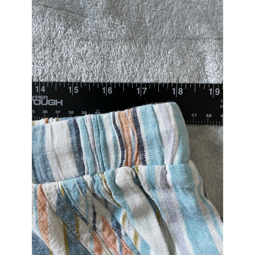 Briggs Women's XL Linen Blend Pull-On Shorts Coastal Stripe Boho Comfort Beach - Picture 10 of 10